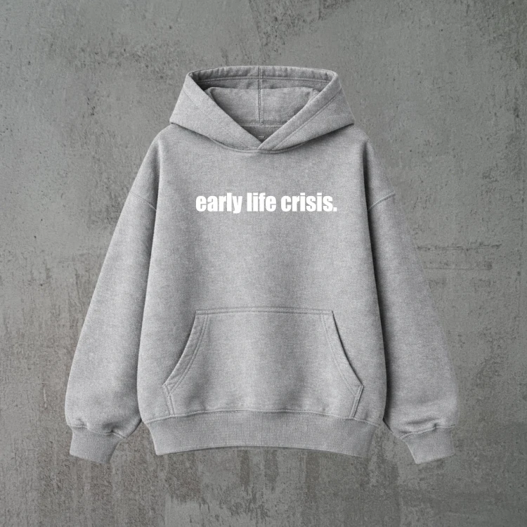 early life crisis szara bluza biały.png